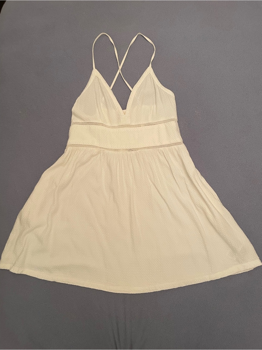 🩴 👙 Roxy White Textured Dress Size M - Picture 4 of 8